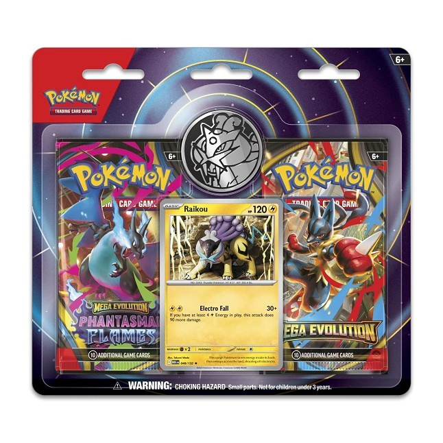 Pokémon TCG: Raikou Card, Coin & 2 Booster Packs